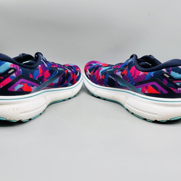 Brooks Shoes Women 9.5 Blue Pink Ghost 15 Low Top Road Running Athletic Sneakers - Picture 6 of 10